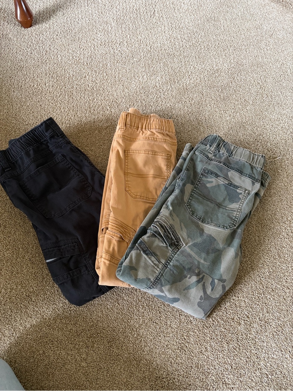 3 Wrangler Brand Boys/ Kids Cargo Jogger Pants - Black, Tan, Camo Size 12